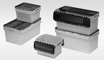 Distribox attached lid containers foodgrade