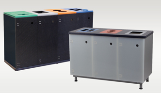 Metal bins for waste separation