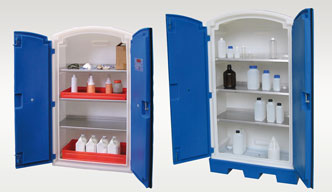 Plastic chemical storage cabinets