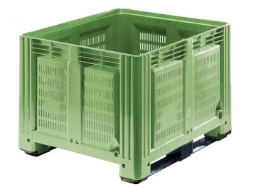 Agribox 760 liter, 1200x1000x870 mm, 2 sleden lichtgroen