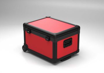 Charging transport case with dividers for 16 tablets
