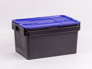 Attached lid container, 52 l. 600x400x320 mm black/red