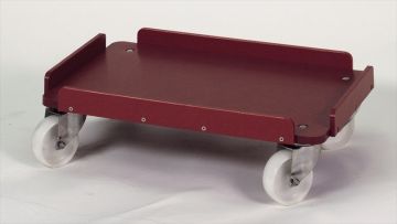 Transport trolley 600x400 mm with galva wheels, 2 braked red-brown