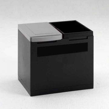 Office waste bin for paper and general waste 400x300x350 mm black/grey