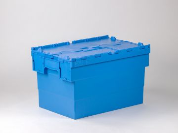 Attached lid container 63L 600x400x365 mm blue