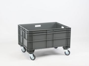 Euronorm large volume bin 800x600x520 mm 140 l. on 4 wheels, dark grey