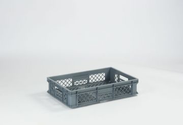 Perforated euro container 24L 600x400x130 mm, grey