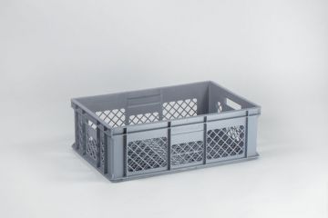 Perforated euro container 40L 600x400x200 mm, grey