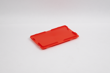 Hinged euronorm lid 300x200 mm without closure clips, red