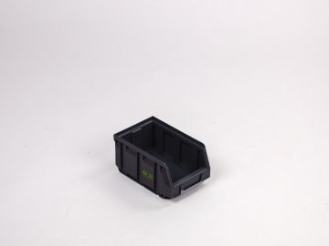 Stackable warehouse bin 1,0 liter, 167/140x105x82mm, black