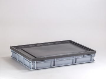 Stacking container 800x600x120 mm, 45L with hinged lid