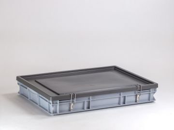 Stacking container 800x600x120 mm, 45L with bracket closures