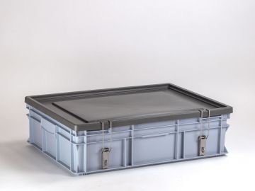 Stacking container 800x600x220 mm, 90L with bracket closures