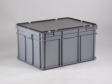 Stacking container 800x600x425 mm, 175L with lid