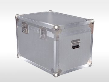 Universal flightcase, trunk case model with removable, lockable plastic lid