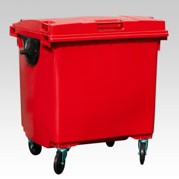 Wheelie bin 1000 liter, 1370x1085x1315 mm, red