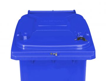 Wheelie bin 120L, with automatic lock, blue 