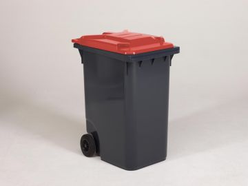Wheelie bin 360L, 600x890x1100 mm, grey/red