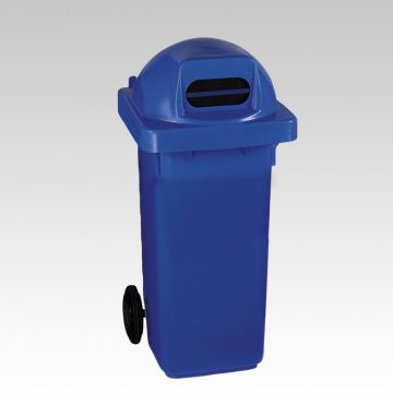 Wheelie bin, 120 L, with round cover and fissure, blue