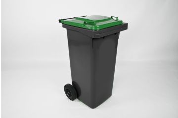 Wheelie bin 120L, 480x550x940 mm, anthracite/green