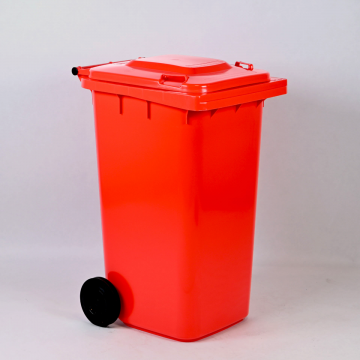 Wheelie bin 240L, 580x740x1070 mm, red