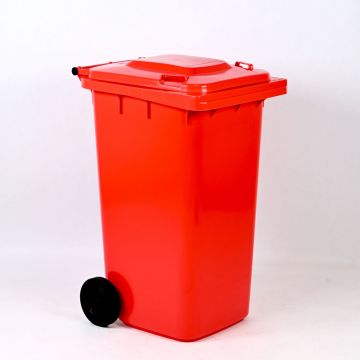 Wheelie bin 240L, 580x740x1070 mm, red