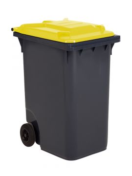 Wheelie bin 360L, 600x890x1100 mm, grey/yellow