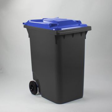Wheelie bin 360L, 600x890x1100 mm, grey/blue