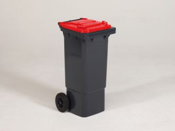 80 liter container grijs/rood