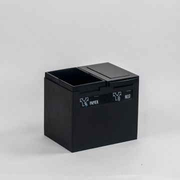 Waste collection module black 30L 2-fractions 400x300x350 mm