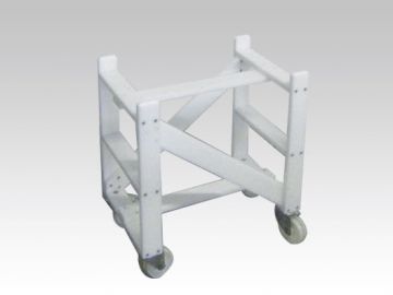 Plastic frame on 4 galva wheels for mixing tank 100 l. 600x380x680 mm