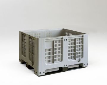 Palletbox perfo 610 litres, 3 runners grey
