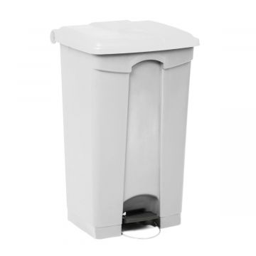 Wastebin with pedal 500x410x820 mm, 90 L, white