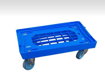 Euronorm trolley 600x400mm with 4 inox swivel rubber wheels 
