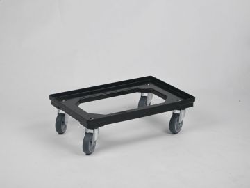 Trolley 600x400x160 mm with open deck, black