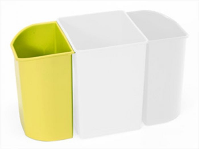 Half-rounded plastic waste bin 6,2 L, yellow