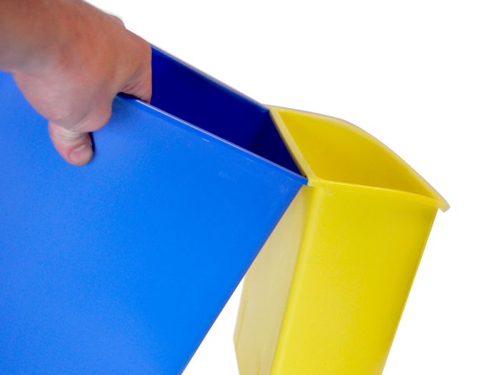 Plastic square waste bin 13,5 L, blue