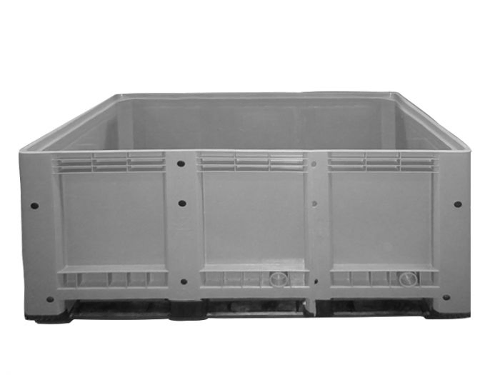 Pallet box 900 l. 1680x1000x780 mm on 3 skids grey