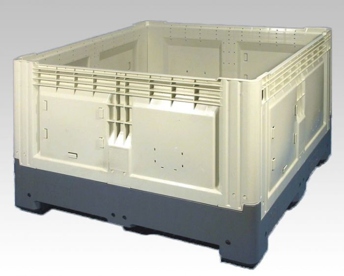 Foldable pallet box 880 l. 1200x1200x805 mm, on 3 skids