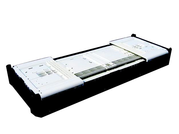 Bespoke foldable pallet box 1000 l. 2300x800x805 mm, on 3 skids