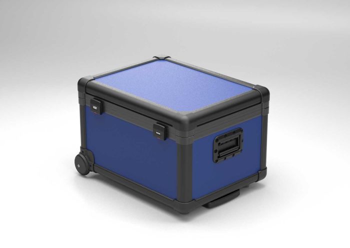 Charging transport case for 16 tablets with baskets