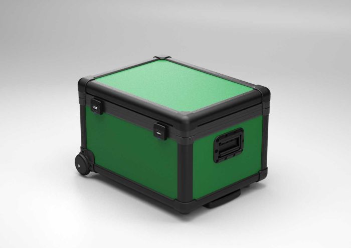 Charging transport case with dividers for 16 tablets