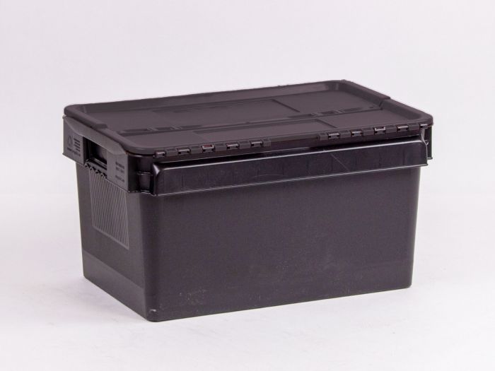 Attached lid container, 52 l. 600X400x320 mm black