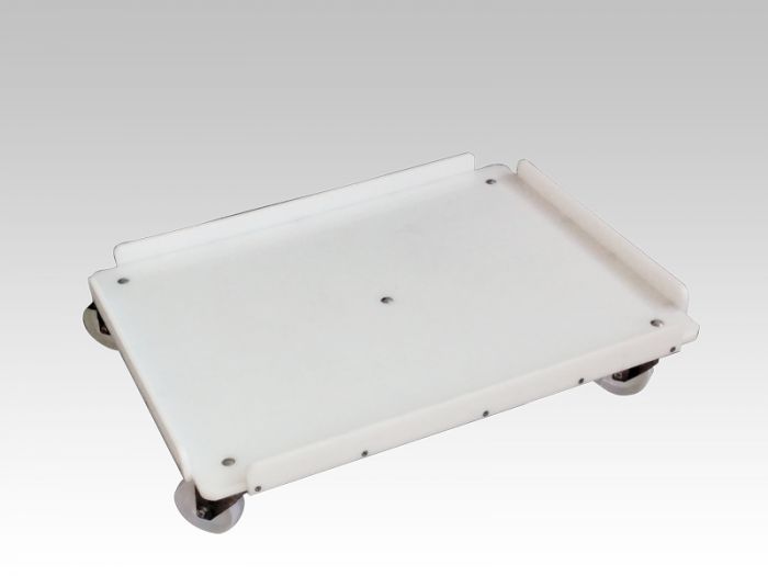 Trolley 800x600 mm with 5 swivel castors ø100 mm, white