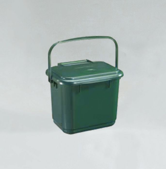 Bio bin, 252x229x234mm, 7 l., with plastic handle, green