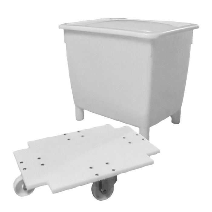 Food grade trolley 750x550 mm, galva wheels