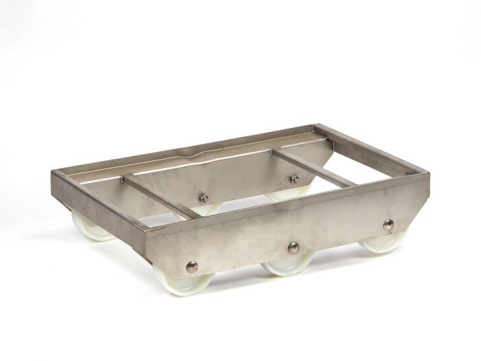 Stainless steel transport trolley 655x410x170 mm with intermediate carriers