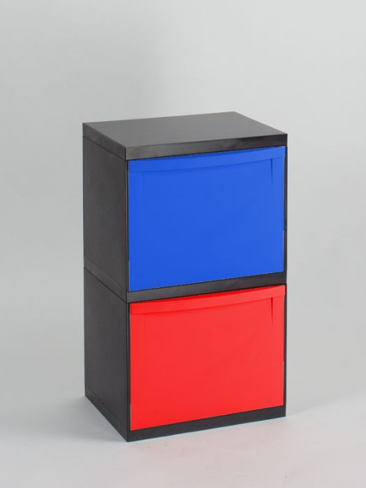 2 Fractie moduultoren, 2 kantelbakken, 1x zwart 1x blauw