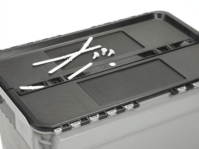 Attached lid container, 90 l. 800x400x400 mm grey/black