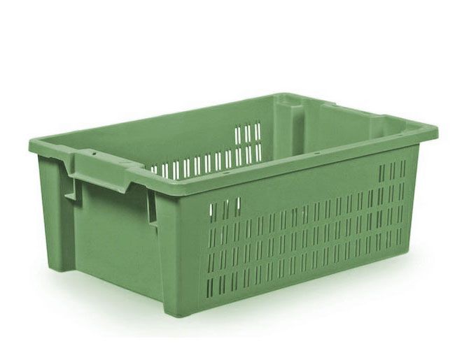 Stack-nestable perforated bin 40 l. 600x400x220 mm green